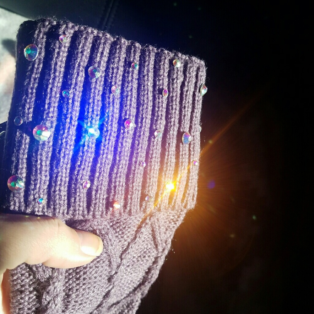NEW GORGEOUS CRYSTAL FOOTIE LEG WARMERS